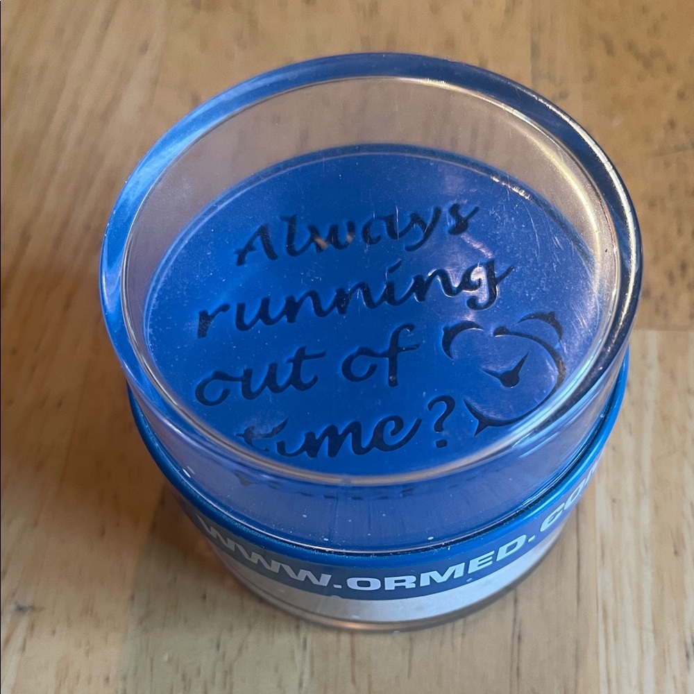 Office Desk Ornament Blue Round Sand-Filled Tchochtke with Text